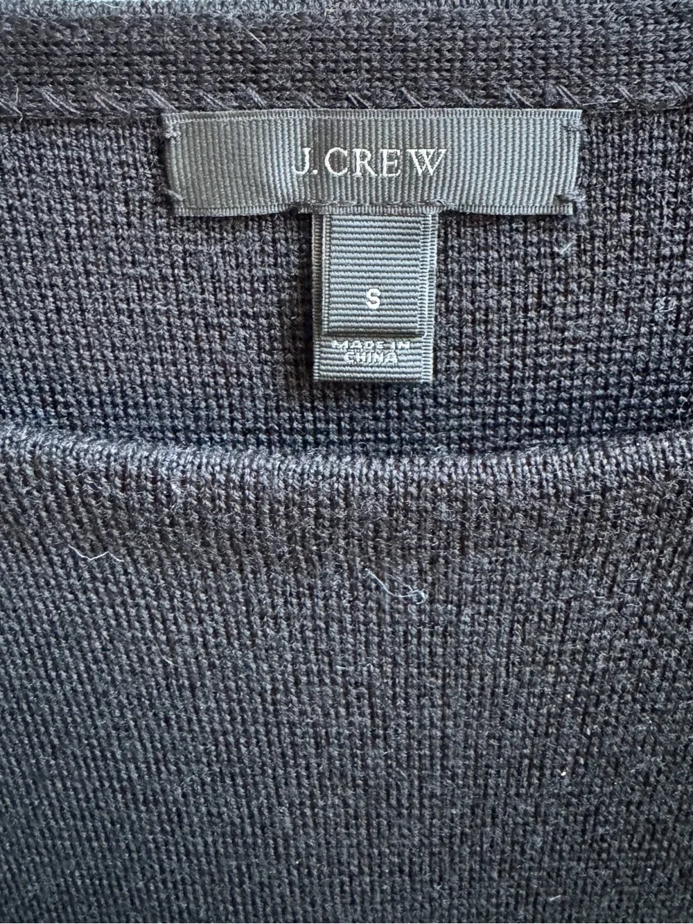 J. Crew Black Crewneck Sweater with Leather Front Pockets - Picture 4 of 4